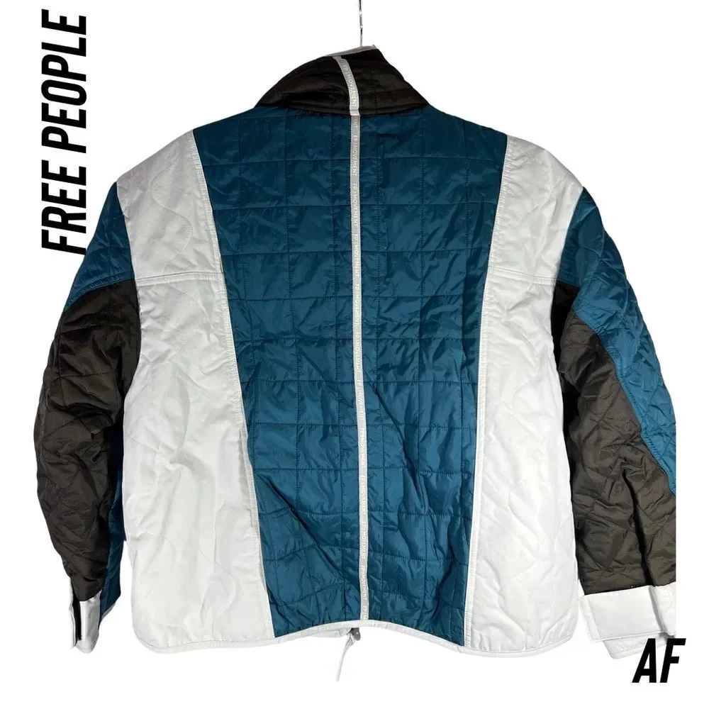 FREE PEOPLE BLUE AND WHITE LANDSCAPE SKI JACKET AND PANTS NEW NWT SIZE XS